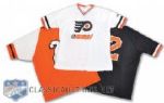 Ed Van Impes Philadelphia Flyers Alumni Softball Jerseys (3) and Back-to-Back Stanley Cup Champions Team-Signed Stick