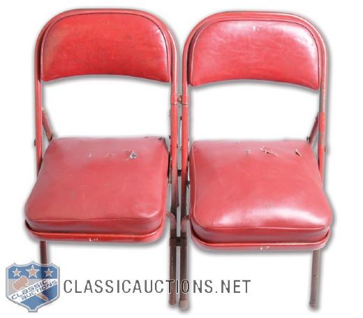Dennis Polonichs Pair of Attached Seats from the Detroit Olympia