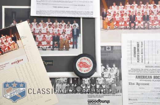 Dennis Polonichs Adirondack Red Wings AHL Contracts (2), Photos and Memorabilia Collection