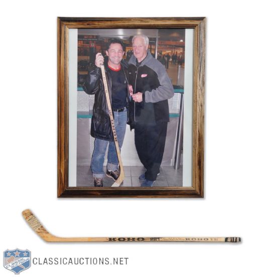 Dennis Polonichs 1970s Gordie Howe Signed Game-Used Koho Stick