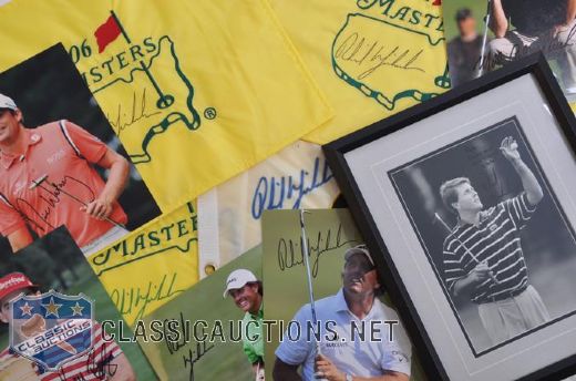 Dennis Polonichs Collection of Signed Phil Mickelson Pin Flags, Photos and More