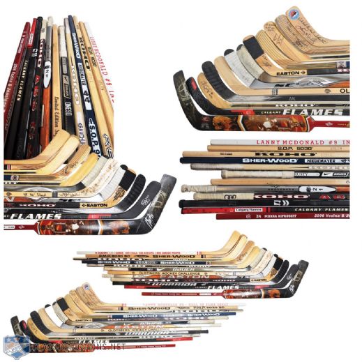Dennis Polonichs Signed and Game-Used Stick Collection of 12