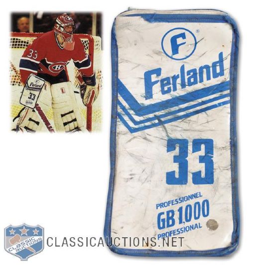Patrick Roys 1990-91 Montreal Canadiens Signed Ferland Game-Used Blocker - Photo-Matched