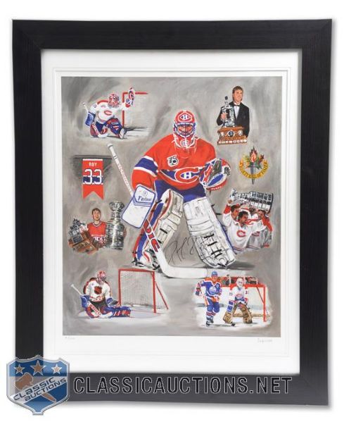 Patrick Roys Signed Number Retirement Limited-Edition Michel Lapensee Framed Lithograph (29" x 35")