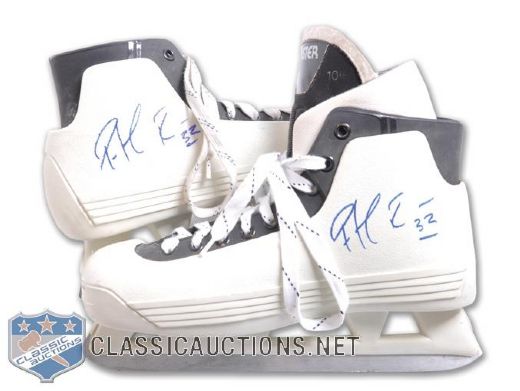 Patrick Roys Late-1980s Montreal Canadiens Signed Bauer ICM Game Skates