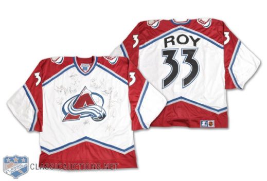 Patrick Roys 1995-96 Stanley Cup Champions Colorado Avalanche Team-Signed Jersey
