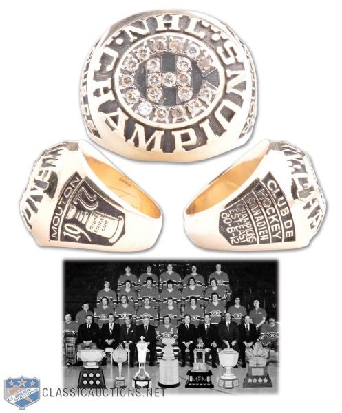 Claude Moutons 1976-77 Montreal Canadiens Stanley Cup Championship 14K Gold and Diamond Ring