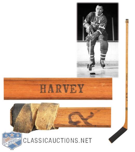Doug Harveys Early-1960s Montreal Canadiens CCM Game-Used Stick