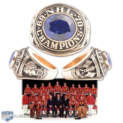 Eric Nesterenkos 1969-70 Chicago Black Hawks NHL League Championship 10K Gold Ring