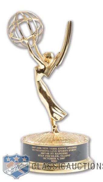 Stan Fischlers 2008 Emmy Award for Coverage of Rangers Opening Game of 2007-08 Season