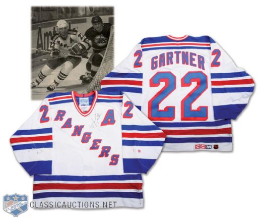 Mike Gartners 1993-94 New York Rangers Signed Game-Worn Alternate Captains Jersey