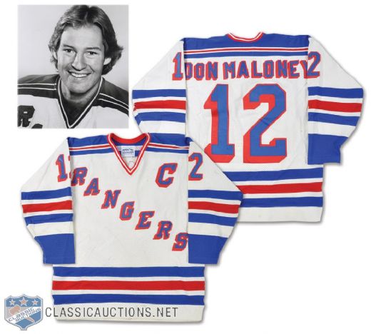 Don Maloneys Early-1980s New York Rangers Game-Worn Captains Jersey