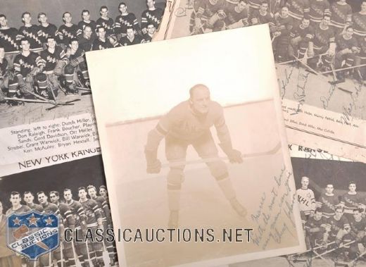 New York Rangers 1930s-1960s Signed and Team-Signed Photo Collection of 15
