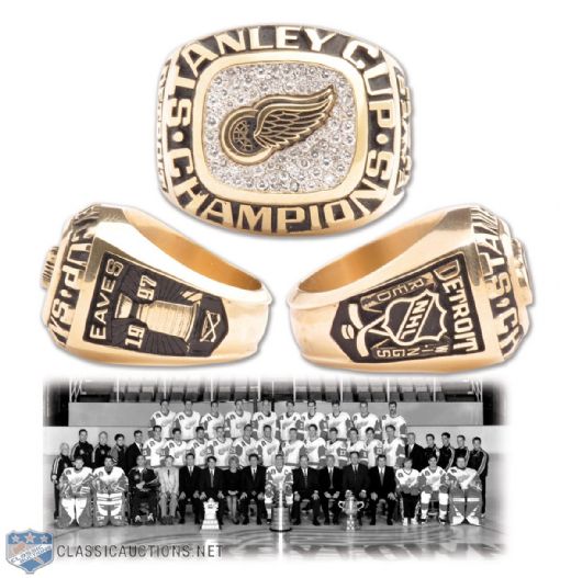 Detroit Red Wings 1996-97 Stanley Cup Championship 14K Gold and Diamond Ring