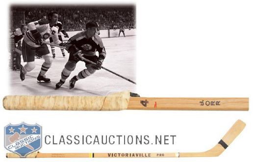 Bobby Orrs Early-1970s Boston Bruins Victoriaville Pro Game-Used Stick
