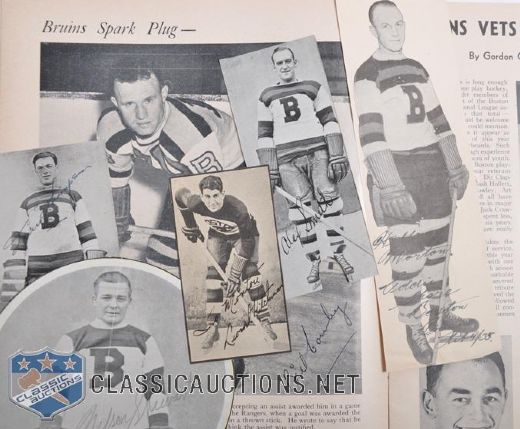 Boston Bruins Autograph Collection with Eddie Shore, Nelson Stewart and Tiny Thompson