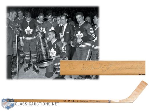 Allan Stanleys 1966-67 Stanley Cup Champions Toronto Maple Leafs Team-Signed Stick