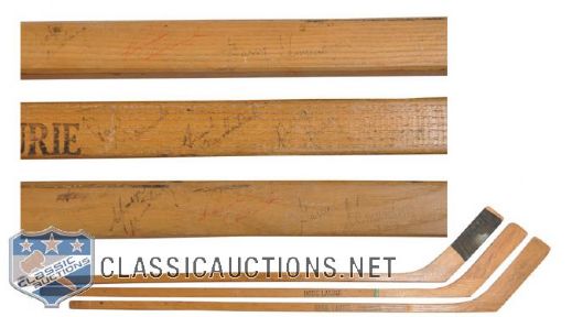 Toronto Maple Leafs Late-1950s Team-Signed Stick Collection of 3