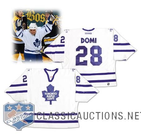 Tie Domis 2002-03 Toronto Maple Leafs Game-Worn Jersey with LOA - Team Repairs!