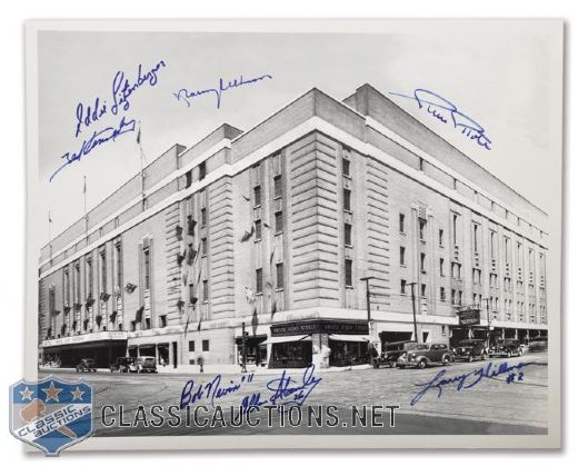Maple Leafs Gardens Photo Autographed by 7 Leafs Greats
