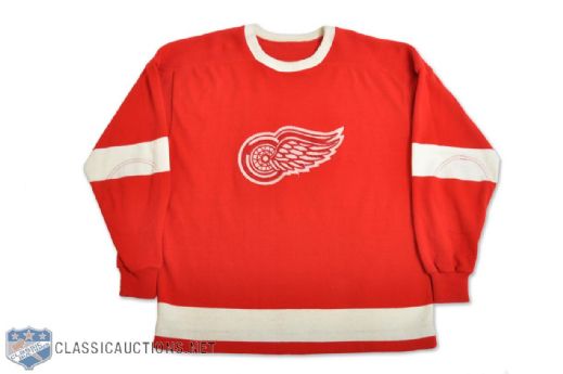 Detroit Red Wings 1950s-Style Film-Worn #10 Wool Sweater from "The Rocket" and Delvecchio Signed Puck