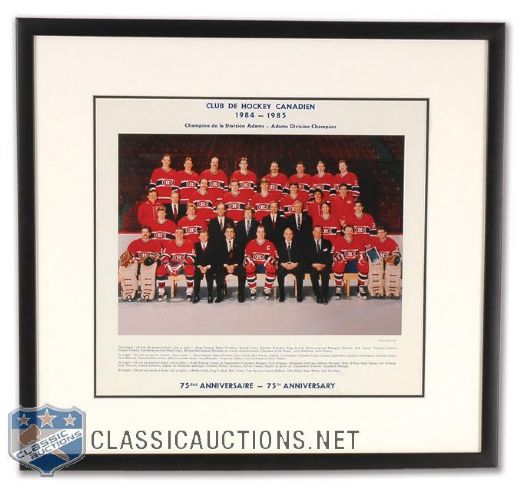 Guy Lafleurs 1984-85 Montreal Canadiens Official Team Photo