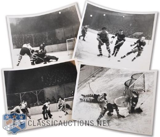 Vintage 1930s Wire Photo Collection of 4 -All Featuring New York Rangers