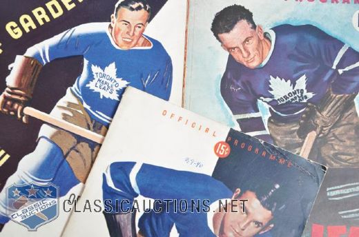 Toronto Maple Leafs 1939-1945 Hockey Program Collection of 3