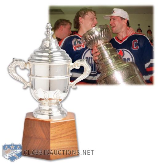 Bill Tueles 1989-90 Edmonton Oilers Clarence Campbell Bowl ChampionshipTrophy (10 1/2")