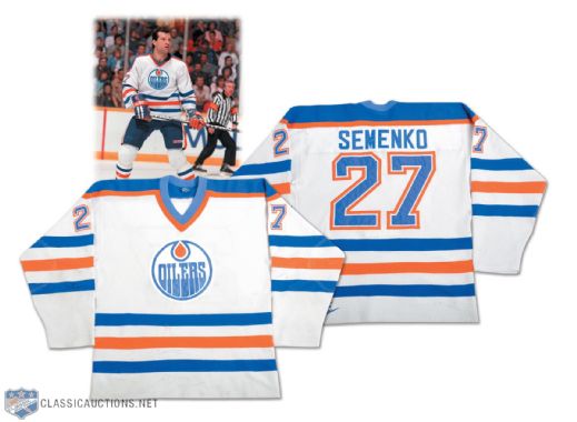 Dave Semenkos 1985-86 Edmonton Oilers Game-Worn Jersey