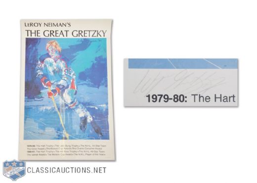 1981 LeRoy Neimans "The Great Gretzky" Poster Signed by Neiman and Gretzky (22 1/2" x 35")