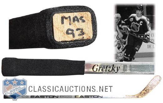 Wayne Gretzkys 1993 NHL All-Star Game Team-Signed Game-Used Easton Stick