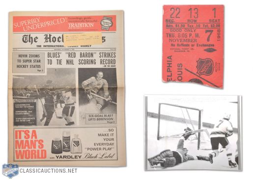 1968 - Red Berenson Scores 6 Goals Ticket