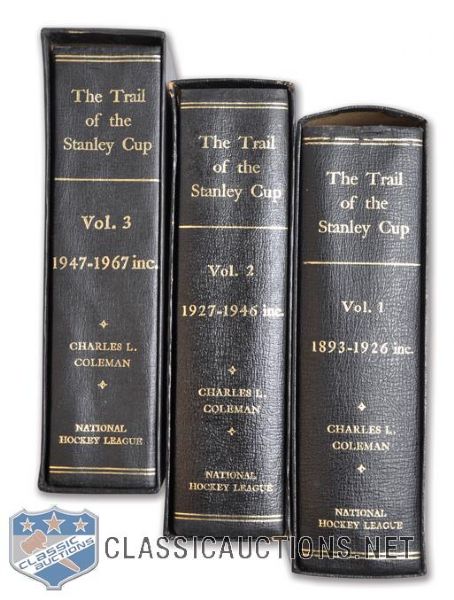 "The Trail to the Stanley Cup" Leather-Bound Three-Volume Book Set