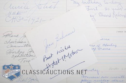 Montreal Canadiens Deceased HOFers and HOFers Signed Index Card Collection of 8