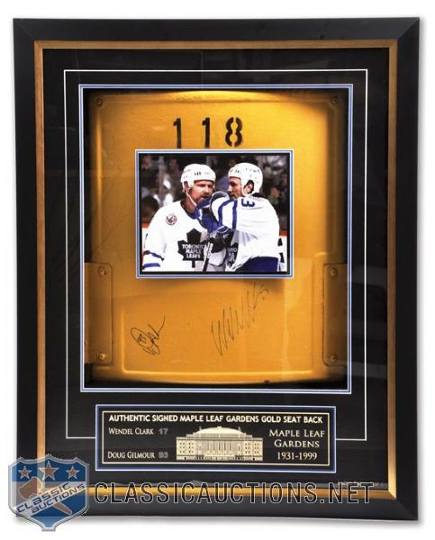 Clark and Gilmour Signed Maple Leaf Gardens Gold Back Seat LE 1/1 Framed Display (27 1/2" x 34")