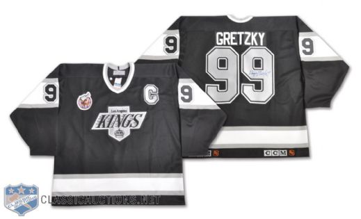 Wayne Gretzky 1992-93 LA Kings Signed Authentic Center Ice Collection Jersey