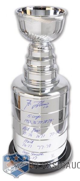 Huge Stanley Cup Replica Autographed by HOFer Guy Lafleur with Special Inscriptions (25")