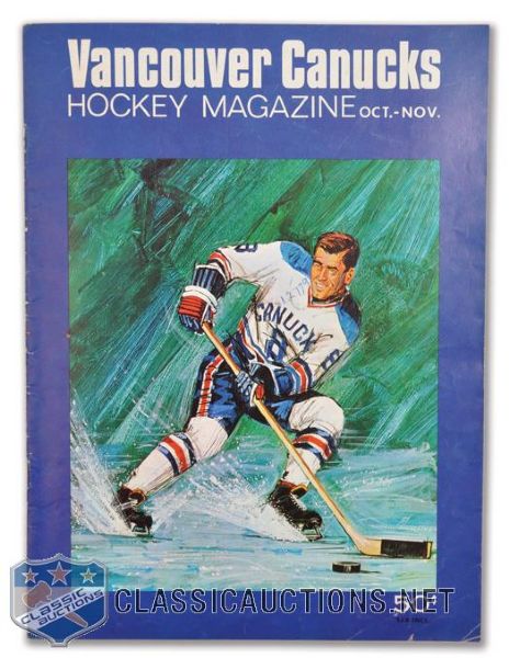 Toronto Maple Leafs and WHL Vancouver Canucks 1968-69 Multi-Signed Exhibition Game Program<br> with Horton, Imlach