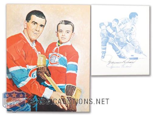 Maurice Richard Montreal Canadiens Autograph and Memorabilia Collection of 14
