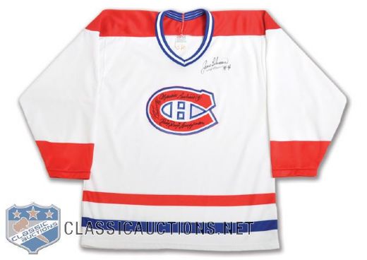 Maurice Richard, Beliveau, Cournoyer and Geoffrion Signed Montreal Canadiens Jersey