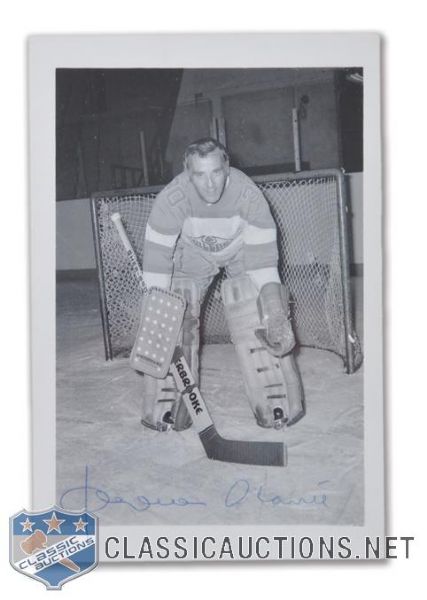 Jacques Plante WHA Edmonton Oilers Autographed Photo Postcard