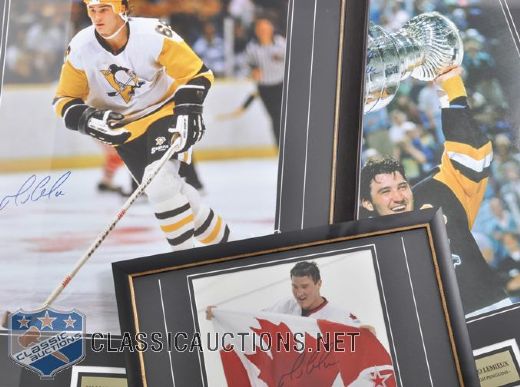 Mario Lemieux Signed Framed Photo Collection of 3