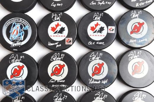 Scott Niedermayer Signed Limited-Edition Career Puck Collection of 16 with COAs
