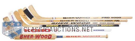 HOFers and Stars Game-Used and Signed Hockey Stick Collection of 6