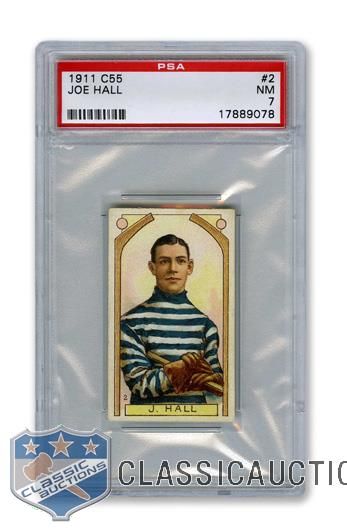 1911-12 Imperial Tobacco C55 #2 HOFer Joe "Bad Joe" Hall RC - Graded PSA 7