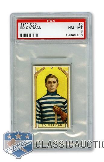 1911-12 Imperial Tobacco C55 #5 Edward "Eddie" Oatman RC - Graded PSA 8