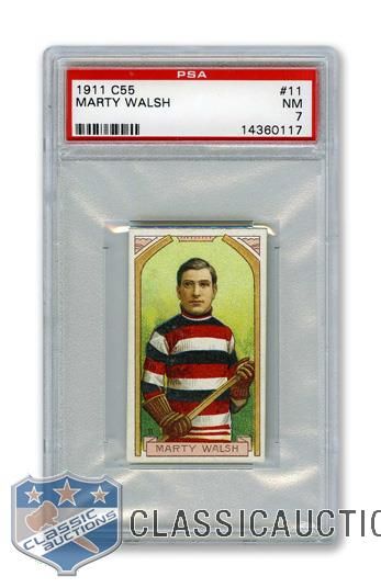 1911-12 Imperial Tobacco C55 #11 HOFer Martin "Marty" Walsh - Graded PSA 7