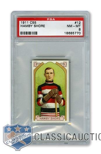 1911-12 Imperial Tobacco C55 #12 Hamilton "Hamby" Shore RC - Graded PSA 8 - Highest Graded!