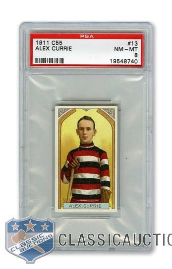 1911-12 Imperial Tobacco C55 #13 Alex Currie RC - Graded PSA 8 - Highest Graded!